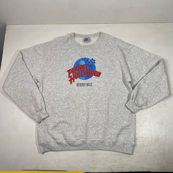 planet hollywood Other - Vintage Planet Hollywood Beverly Hills Sweatshirt Gray XL Made in USA 90s Crew
